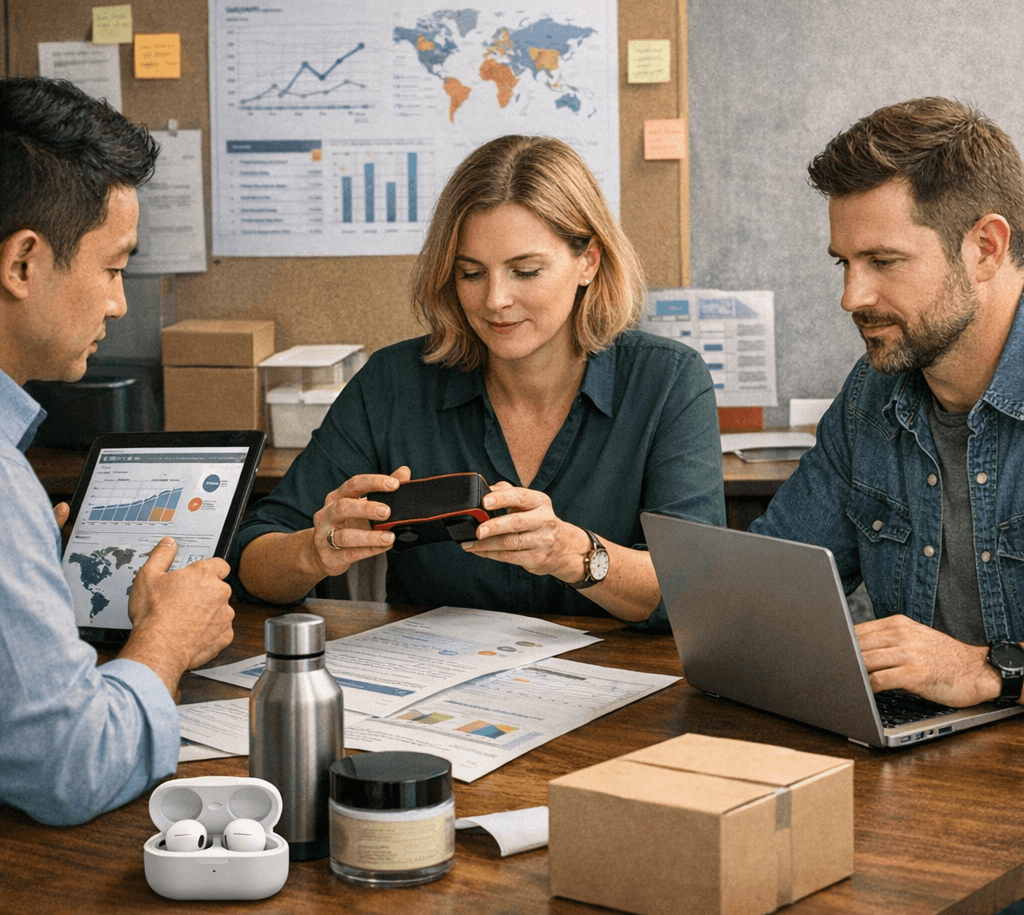 Warehouse workers managing inventory